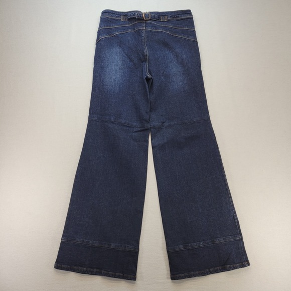 We the Free People Jeans Women 27 Blue High Rise Wide Leg Dark Wash Boho Denim - Picture 3 of 11